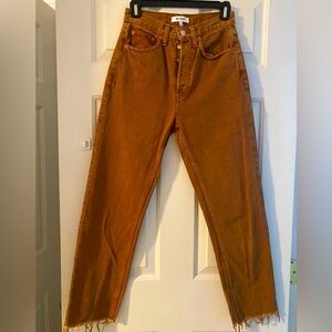 RE/DONE high rise Straight leg brown jeans with button fly